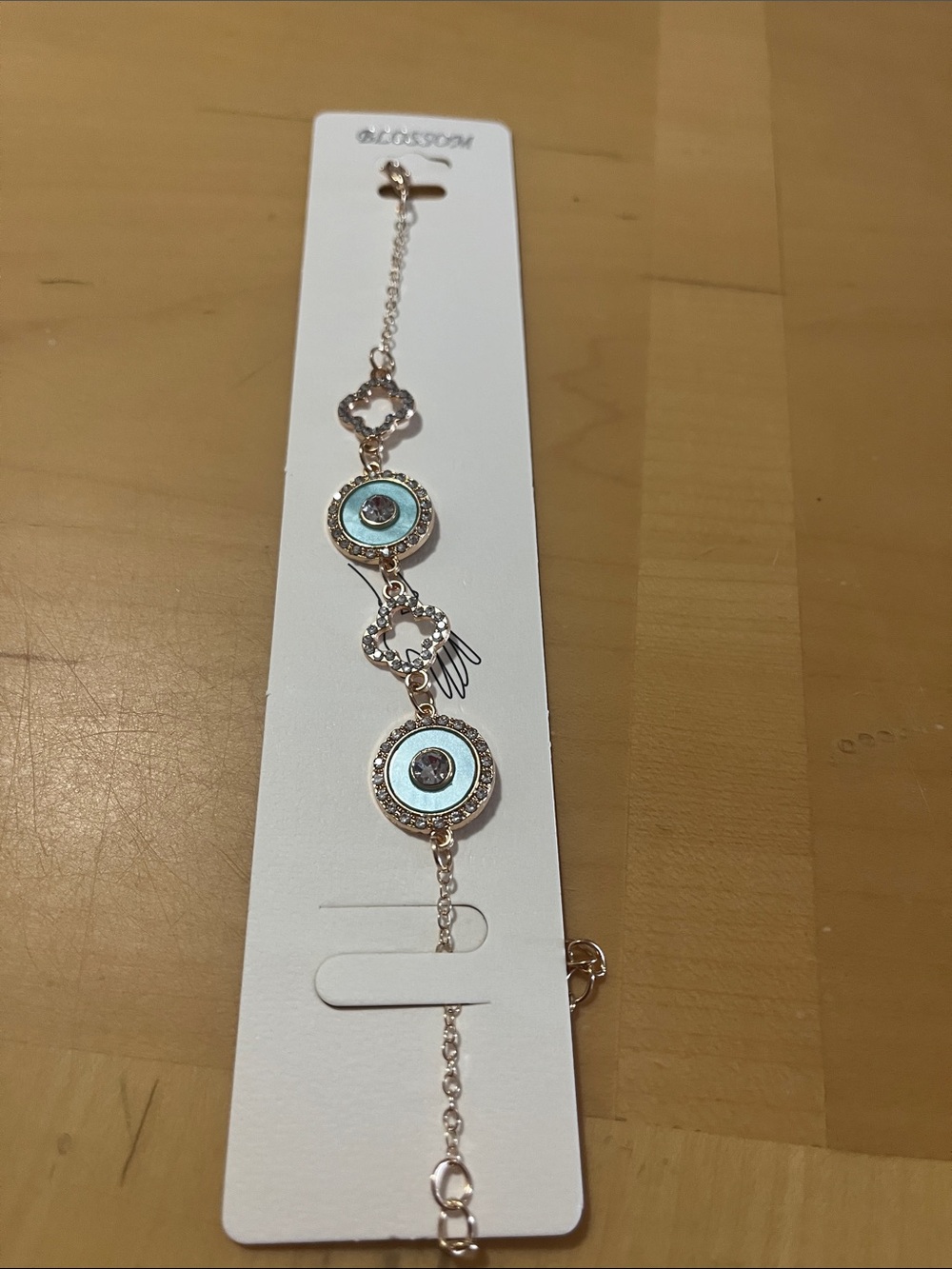 Gold-Tone Bracelet with Turquoise Discs